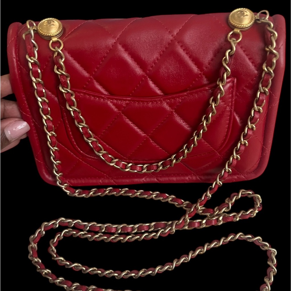 CHANEL Mini Square Twist your Buttons Flap Shoulder/Crossbody Bag - Picture 6 of 16